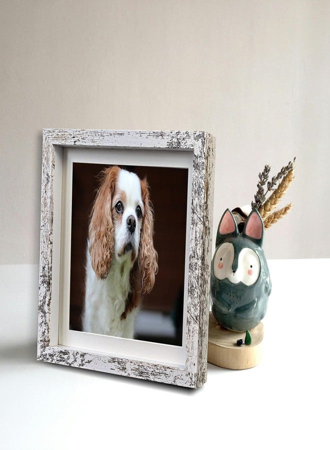 Houstimi Rustic 8x8 Shadow Box Frame White Shadow Box Display Case Made of Solid Wood and Real Glass Internal Depth 0.6 inches for Wall Or Tabletop（3 Pack） - Image 4
